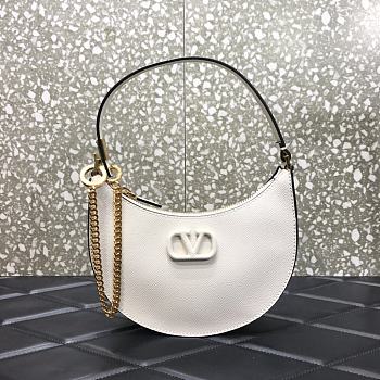 Valentino Vlogo Signature Mini Hobo Bag In White Size 20x5x12cm