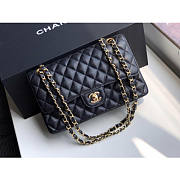 Chanel Classic Flap Bag Golden Chain In Black Size 25cm - 4