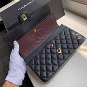 Chanel Classic Flap Bag Golden Chain In Black Size 25cm - 3