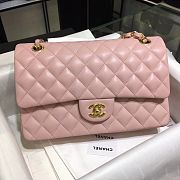 Chanel Classic Flap Bag Golden Chain In Pink Size 25cm - 6