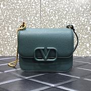 Valentino Small Garavani VLogo Signature With Blue Calfskin UW0P0 Size 22x11x17cm - 1
