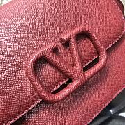 Valentino Small Garavani VLogo Signature With Wine Red Calfskin UW0P0 Size 11x6x10cm - 5