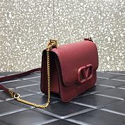 Valentino Small Garavani VLogo Signature With Wine Red Calfskin UW0P0 Size 11x6x10cm - 4