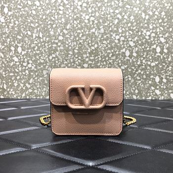 Valentino Small Garavani VLogo Signature With Pink Calfskin UW0P0 Size 11x6x10cm
