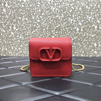 Valentino Small Garavani VLogo Signature With Red Calfskin UW0P0 Size 11x6x10cm