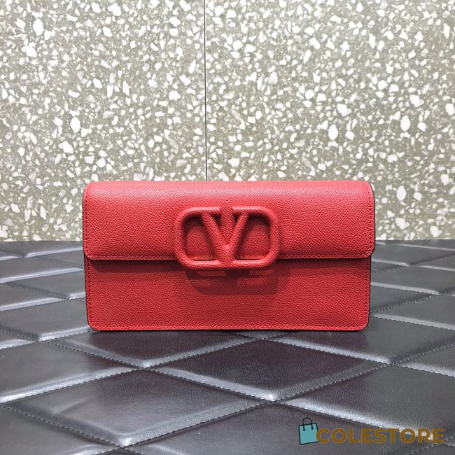 Valentino Garavani Mini Vlogo Crossbody Bag In Red WP0S9 Size 20x5.5x10cm - 1