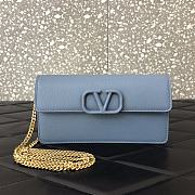 Valentino Garavani Mini Vlogo Crossbody Bag In Blue WP0S9 Size 20x5.5x10cm - 1