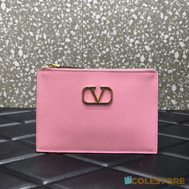 Valentino Garavani VLogo Wallet In Pink Size 19x13x3cm - 1