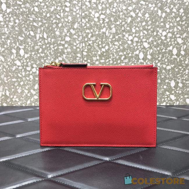 Valentino Garavani VLogo Wallet In Red Size 19x13x3cm - 1