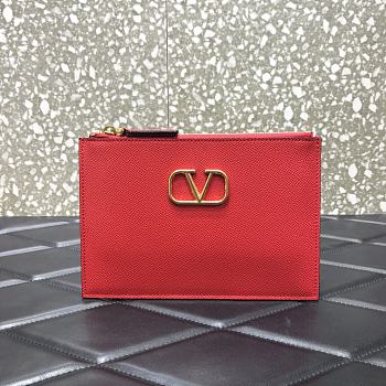 Valentino Garavani VLogo Wallet In Red Size 19x13x3cm