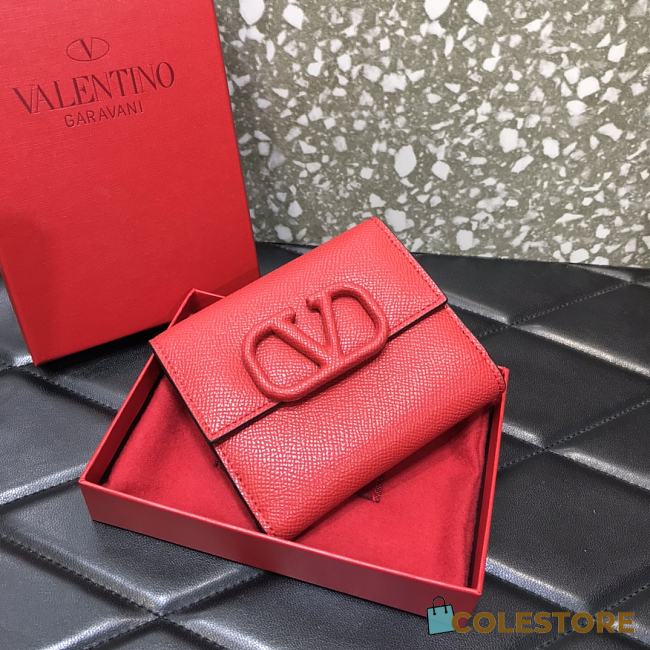 Valentino Garavani Vsling Wallet In Red WP0S9 Size: 11.5x3x10cm - 1