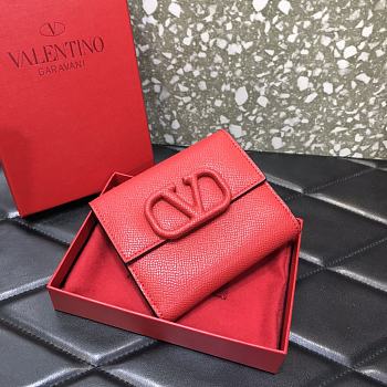 Valentino Garavani Vsling Wallet In Red WP0S9 Size: 11.5x3x10cm
