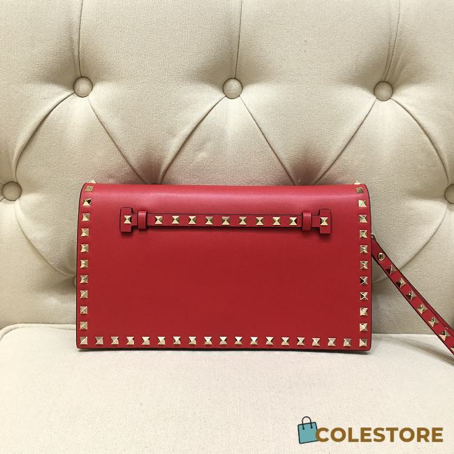 Valentino Garavani Rockstub Clutch In Red WP026 28cm - 1