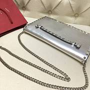Valentino Garavani Rockstub Clutch In Silver WP026 28cm - 6