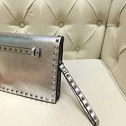 Valentino Garavani Rockstub Clutch In Silver WP026 28cm - 4