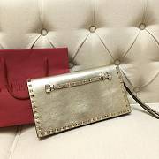 Valentino Garavani Rockstub Clutch In Light Gold WP026 28cm - 4