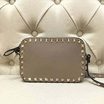 Valentino Camera Bag Plain Weave Calfskin In White Size 18x6x12cm