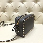 Valentino Camera Bag Plain Weave Calfskin In Dark Grey Size 18x6x12cm - 5