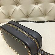 Valentino Camera Bag Plain Weave Calfskin In Dark Grey Size 18x6x12cm - 3