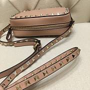 Valentino Camera Bag Plain Weave Calfskin In Beige Size 18x6x12cm - 6