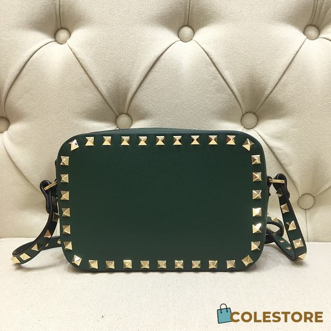 Valentino Camera Bag Plain Weave Calfskin In Green Size 18x6x12cm - 1