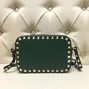 Valentino Camera Bag Plain Weave Calfskin In Green Size 18x6x12cm - 1