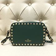 Valentino Camera Bag Plain Weave Calfskin In Green Size 18x6x12cm - 3