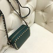 Valentino Camera Bag Plain Weave Calfskin In Green Size 18x6x12cm - 2