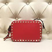 Valentino Camera Bag Plain Weave Calfskin In Red Size 18x6x12cm - 1