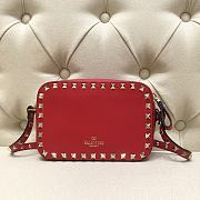 Valentino Camera Bag Plain Weave Calfskin In Red Size 18x6x12cm - 6