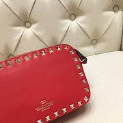 Valentino Camera Bag Plain Weave Calfskin In Red Size 18x6x12cm - 5