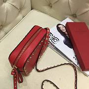 Valentino Camera Bag Plain Weave Calfskin In Red Size 18x6x12cm - 4