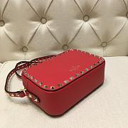 Valentino Camera Bag Plain Weave Calfskin In Red Size 18x6x12cm - 3