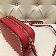 Valentino Camera Bag Plain Weave Calfskin In Red Size 18x6x12cm - 2