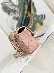 Chanel Medium Iconic Flap Bag Logo In Pink 9913 Size 23x14x7cm  - 6