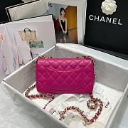 Chanel Classic Dinamond Flap Bag In Pink AS2326 Size: 20x12x6cm. - 3
