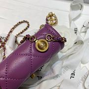 Chanel Retro Flap Button Bag In Purple 81016 Size 13.5x9x4cm - 6