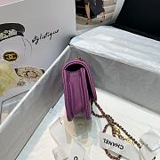 Chanel Retro Flap Button Bag In Purple 81016 Size 13.5x9x4cm - 5