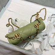 Chanel Retro Flap Button Bag In Light Green 81016 Size 13.5x9x4cm - 6