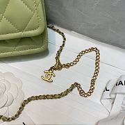 Chanel Retro Flap Button Bag In Light Green 81016 Size 13.5x9x4cm - 5