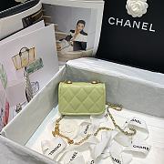 Chanel Retro Flap Button Bag In Light Green 81016 Size 13.5x9x4cm - 4