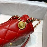 Chanel Retro Flap Button Bag In Red AS2054 Size 19x16x6.5cm - 6