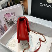 Chanel Retro Flap Button Bag In Red AS2054 Size 19x16x6.5cm - 5