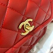 Chanel Retro Flap Button Bag In Red AS2054 Size 19x16x6.5cm - 2
