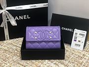 Chanel CC Fiigree Wallet In Purple A84448 Size 15cm - 1