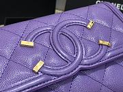 Chanel CC Fiigree Wallet In Purple A84448 Size 15cm - 2
