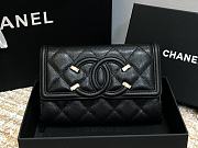 Chanel CC Fiigree Wallet In Black A84448 Size 15cm - 3