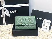 Chanel CC Fiigree Wallet In Light Green A84448 Size 15cm - 1