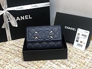 Chanel CC Fiigree Wallet In Dark Blue A84448 Size 15cm - 1