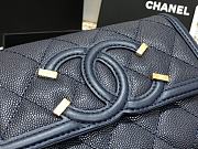 Chanel CC Fiigree Wallet In Dark Blue A84448 Size 15cm - 2